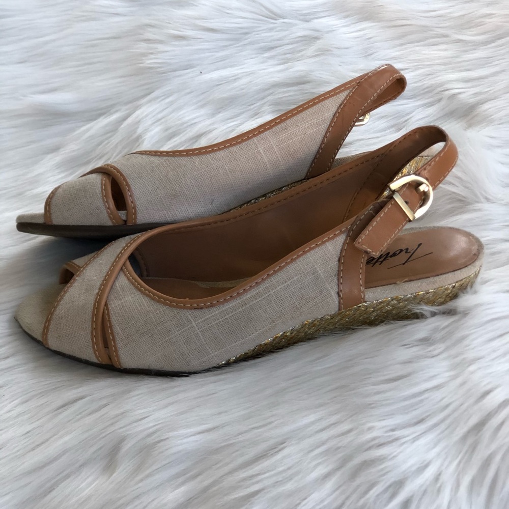 Trotters slingback peeptoe wedge